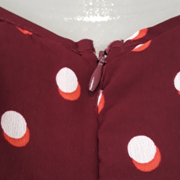 MAISON Jules Red Polka Dot Flair Dress Size M - Picture 8 of 8